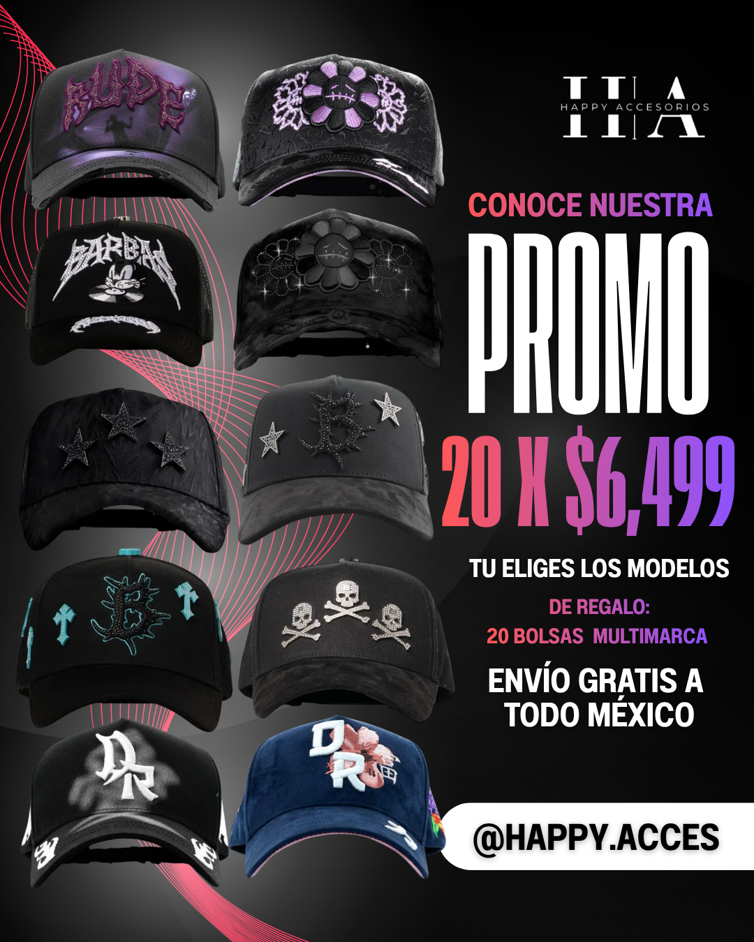 Paquete 20 Gorras