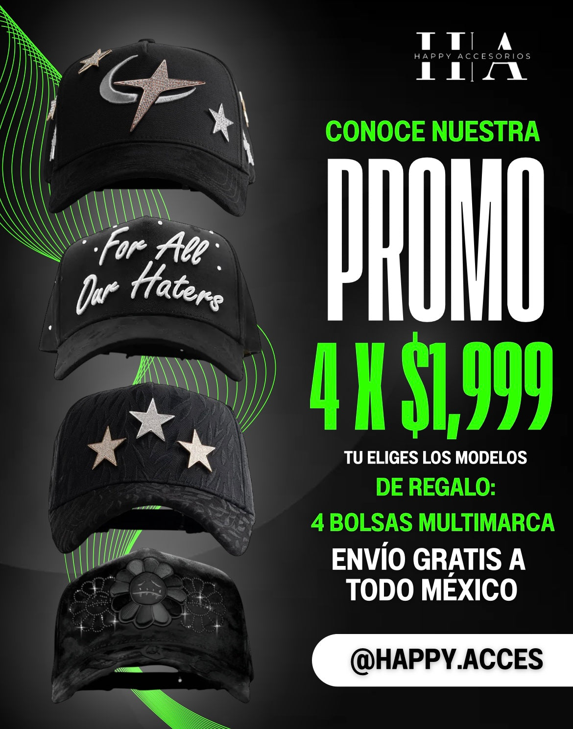 Paquete 4 Gorras