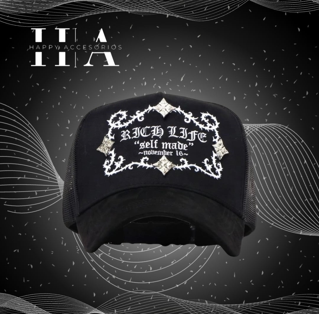 "Rich Life Black" Barbas Hats x Rico o muerto