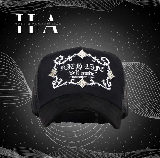 "Rich Life Black" Barbas Hats x Rico o muerto